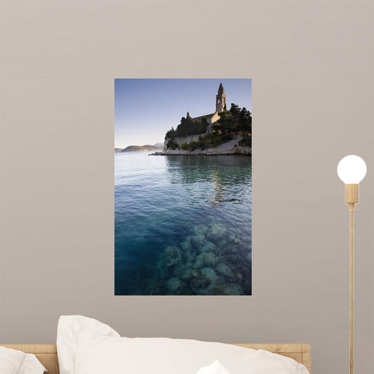 View Across Water At A Monastery On The Island Of Lopud Wall Mural