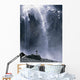 Walker Beneath Waterfall In The Cirque De Gavarnie Wall Mural