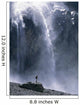 Walker Beneath Waterfall In The Cirque De Gavarnie Wall Mural