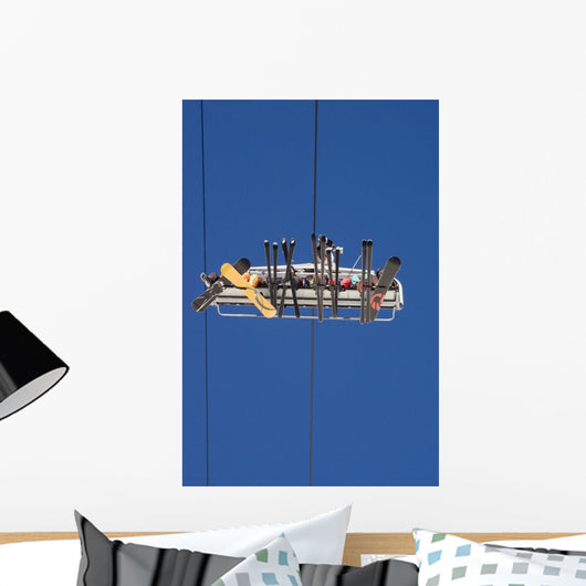 People Riding On Ski Lift At Risoul Wall Mural