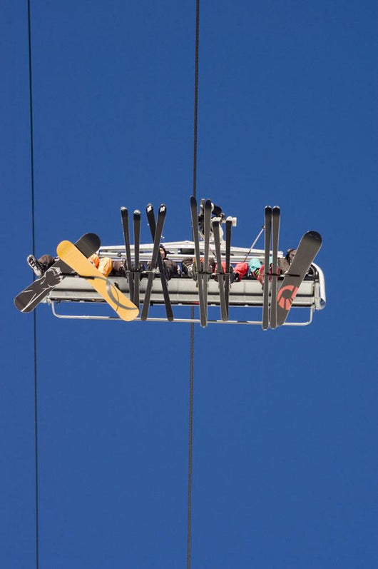 People Riding On Ski Lift At Risoul Wall Mural