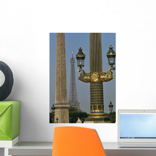 Eiffel Tower And Street Lights Wall Mural