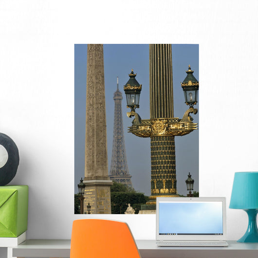 Eiffel Tower And Street Lights Wall Mural
