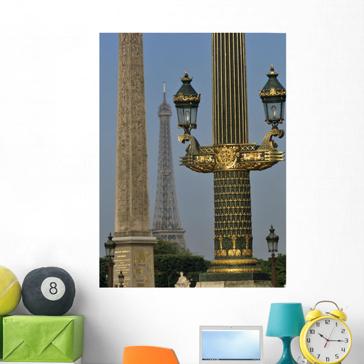 Eiffel Tower And Street Lights Wall Mural