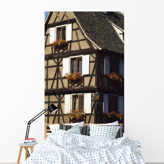 Exterior Of Traditional House In Strasbourg, Petit France Wall Mural