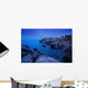 Small Lighthouse And House At Dusk Wall Mural