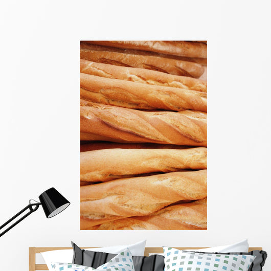 Baguettes In A Patisserie In Paris, Close-Up Wall Mural