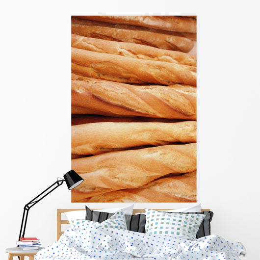 Baguettes In A Patisserie In Paris, Close-Up Wall Mural