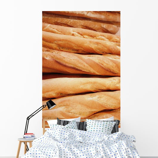 Baguettes In A Patisserie In Paris, Close-Up Wall Mural