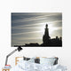 Airplane Contrails Above Lighthouse Wall Mural