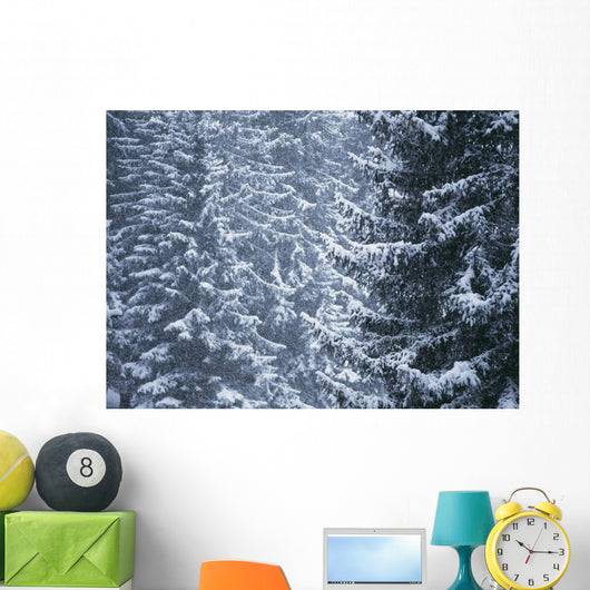 Pine Trees Covered In Snow, Les Arcs Wall Mural