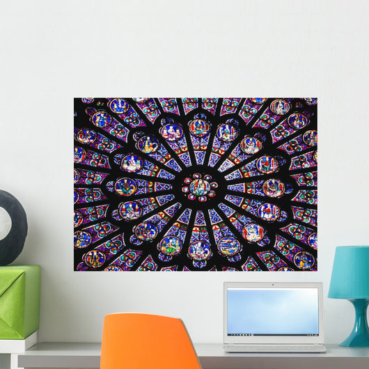 Rose Window In The Notre Dame Cathedral Wall Mural