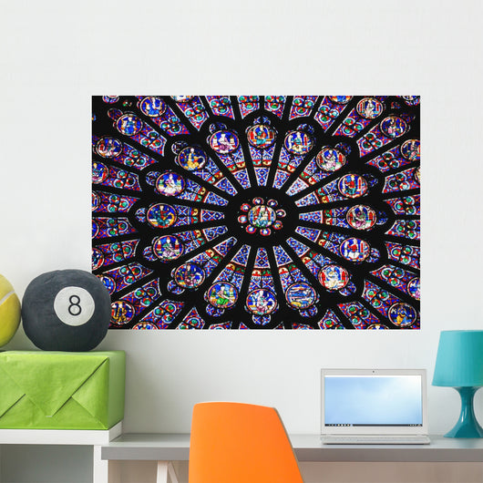 Rose Window In The Notre Dame Cathedral Wall Mural
