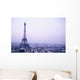 Eiffel Tower At Dusk With Paris Skyline Wall Mural
