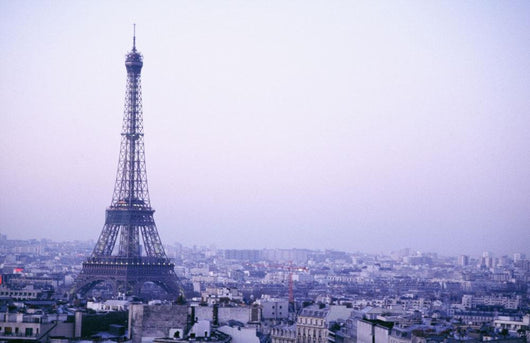 Eiffel Tower At Dusk With Paris Skyline Wall Mural