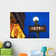 Detail Of Maubert-Mutualite Metro Station And Cafe Signs At Dawn Wall Mural