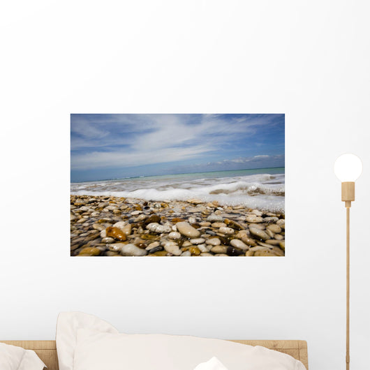 Sea Washing In Onto Sandy Beach Wall Mural