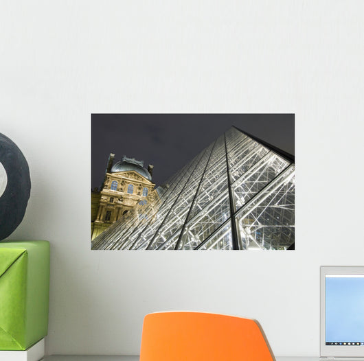 The Glass Pyramid And The Louvre At Dusk Wall Mural