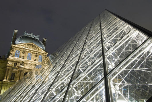 The Glass Pyramid And The Louvre At Dusk Wall Mural