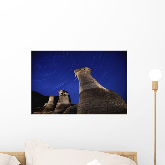 Hoodoos And Star Trails In The Sky Wall Mural