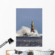 Waves Crashing Against Roker Lighthouse Wall Mural
