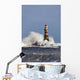 Waves Crashing Against Roker Lighthouse Wall Mural