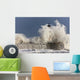 Waves Crashing Up Against A Lighthouse Wall Mural