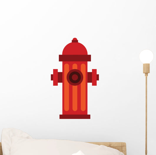 Red Fire Hydrant Flat Wall Decal