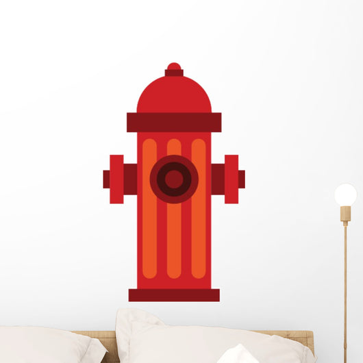 Red Fire Hydrant Flat Wall Decal