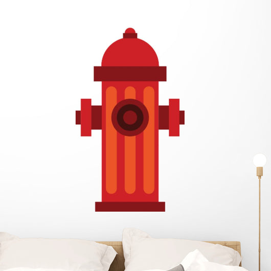 Red Fire Hydrant Flat Wall Decal