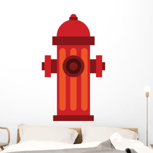 Red Fire Hydrant Flat Wall Decal