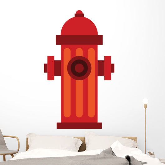 Red Fire Hydrant Flat Wall Decal
