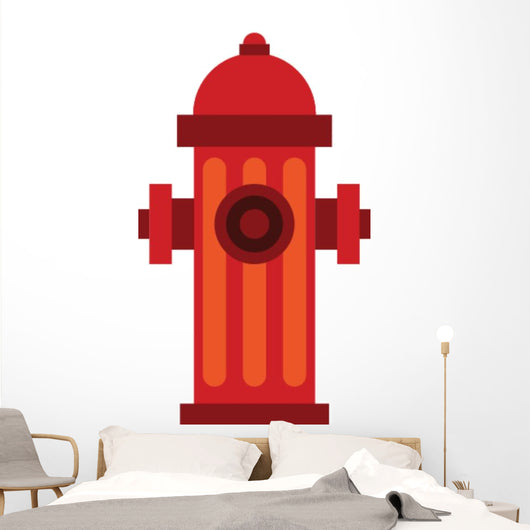Red Fire Hydrant Flat Wall Decal