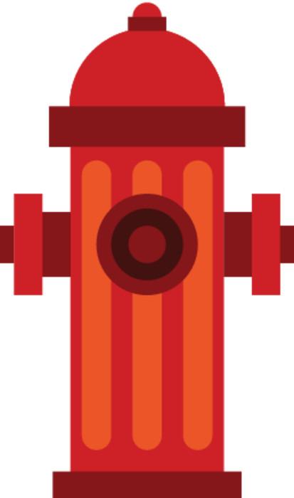 Red Fire Hydrant Flat Wall Decal
