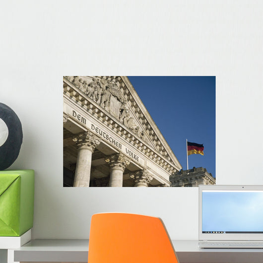 Detail Of Bundestag With German Flag In Front Wall Mural