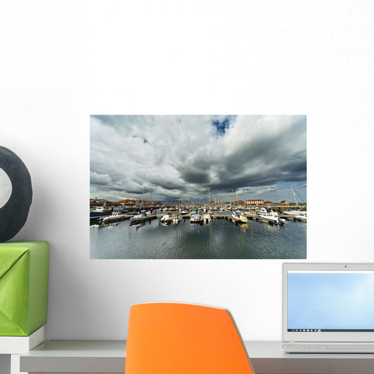 Boats In A Harbor Wall Mural