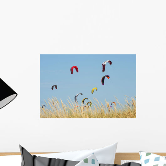 Kites Of Kite Surfers In Front Of Hotel Dos Mares Wall Mural