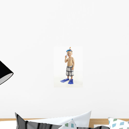 A Boy Wearing Snorkeling Gear Wall Mural