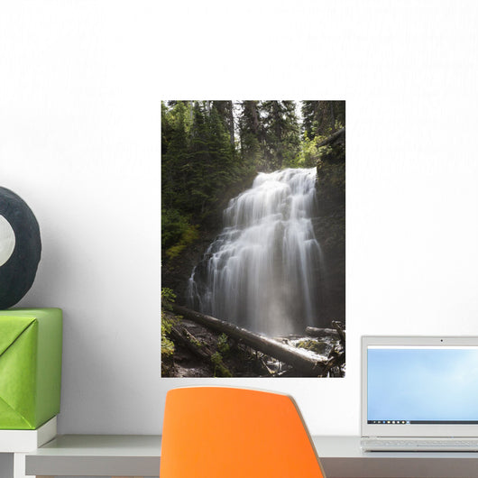 Waterfalls Flowing Down A Rock Cliff Wall Mural