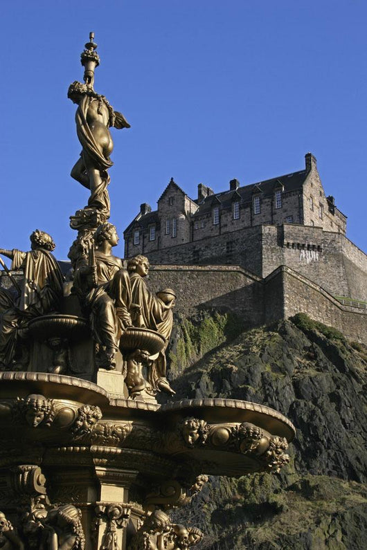Edinburgh Castle And The Ross Fountain Wall Mural