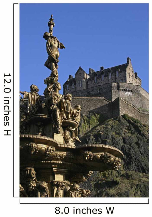 Edinburgh Castle And The Ross Fountain Wall Mural