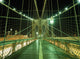 Looking Along Walkway On The Brooklyn Bridge At Night Wall Mural