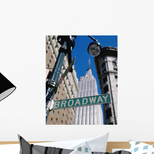 Broadway Sign And Empire State Building Wall Mural