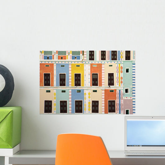 Bright Multicolored Building, Close Up Wall Mural