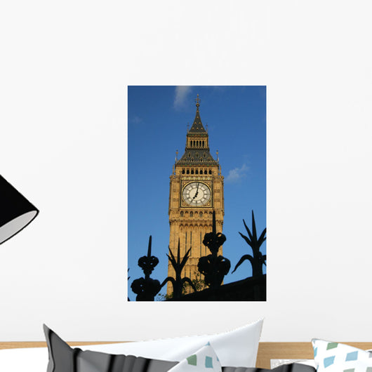Big Ben And Iron Fence, Close Up Wall Mural