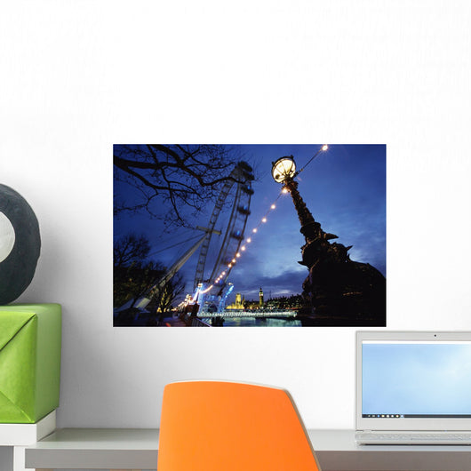 London Eye At Night Wall Mural