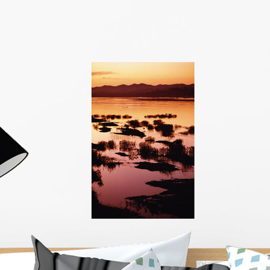 Sunset Over The Mekong River Wall Mural