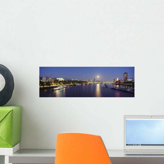 Looking Down The Thames At Dusk Wall Mural