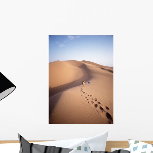 Leading Camel Through The Dunes At Dawn Wall Mural