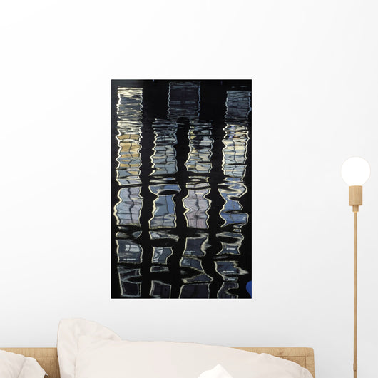 Houses Reflected In Canal Water Wall Mural